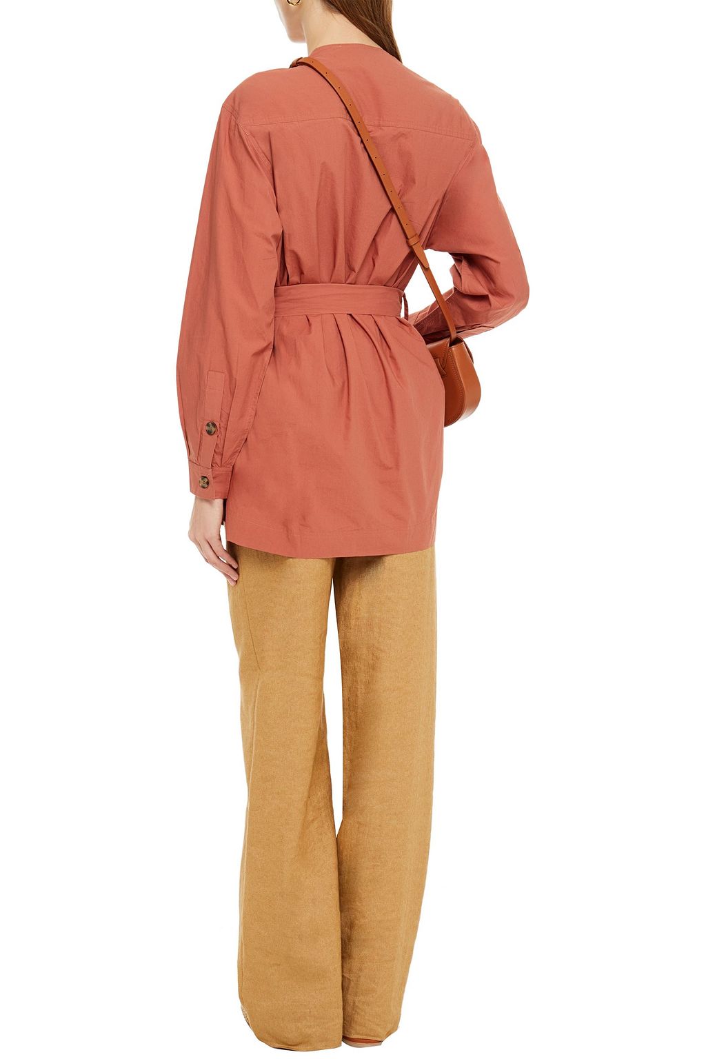 VANESSA BRUNO Neo belted cotton-poplin blouse
