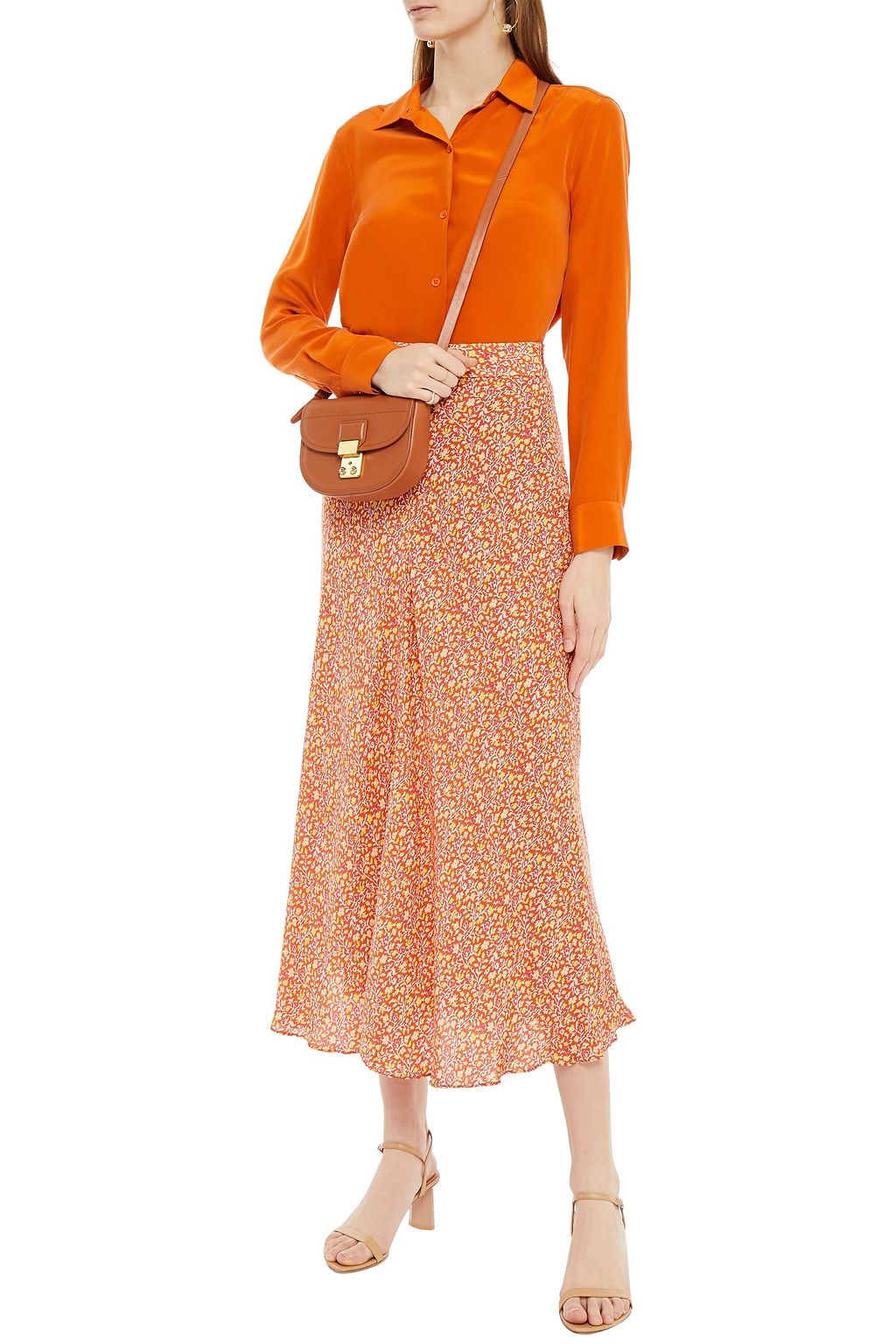 VANESSA BRUNO Printed twill midi skirt
