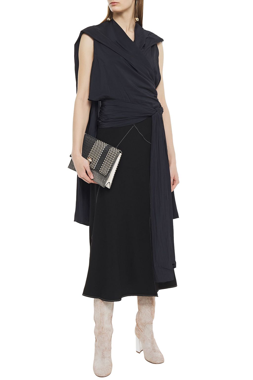 JW ANDERSON Asymmetric crepe de chine wrap top
