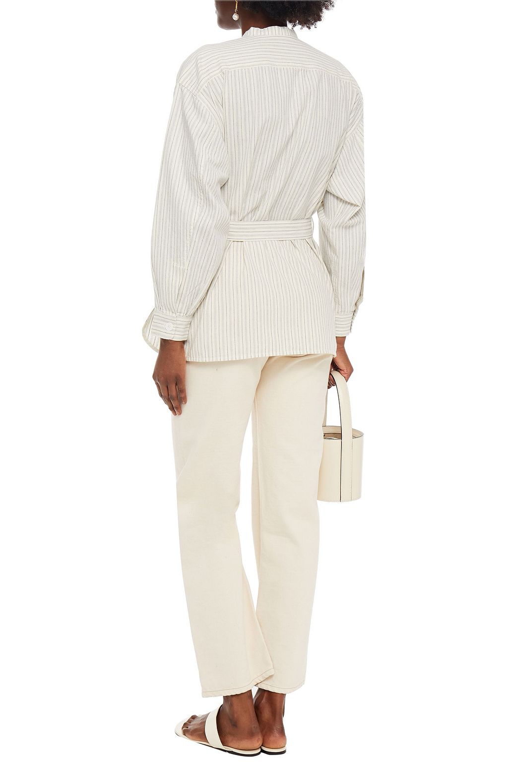 VANESSA BRUNO Belted striped cotton shirt