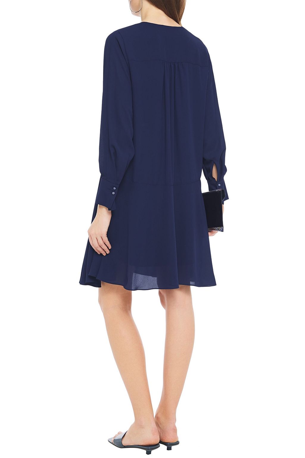 KENZO Gathered crepe de chine mini dress