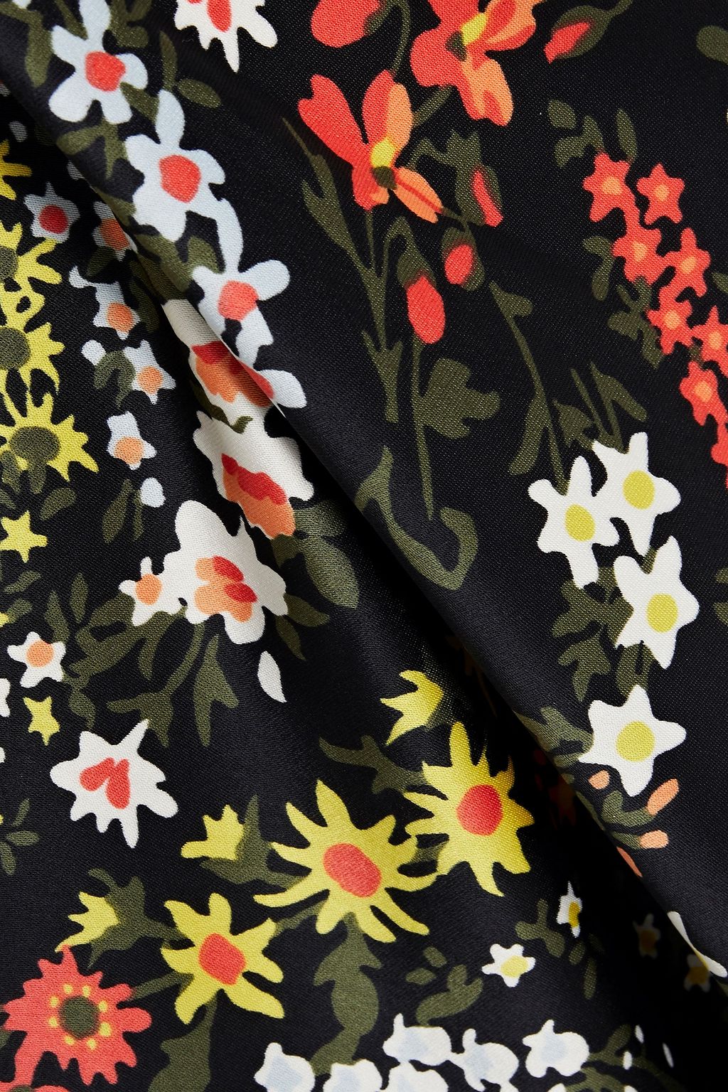 ATM ANTHONY THOMAS MELILLO Grosgrain-trimmed floral-print satin skirt
