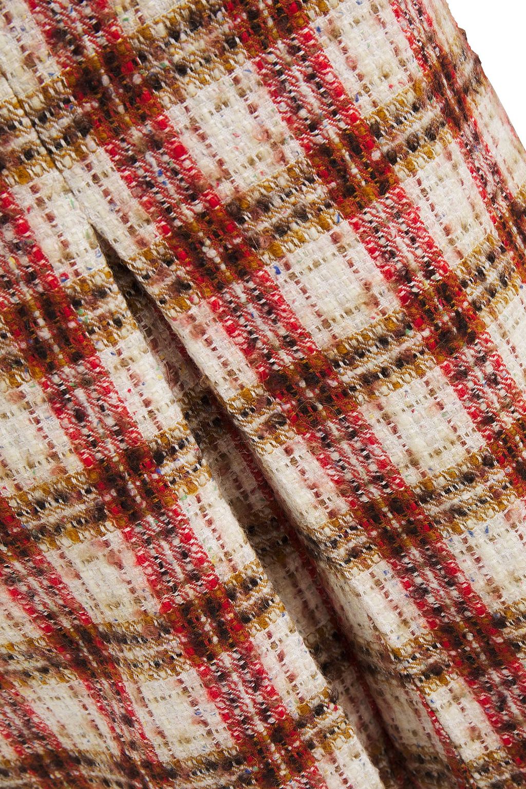 VICTORIA BECKHAM Checked tweed midi skirt