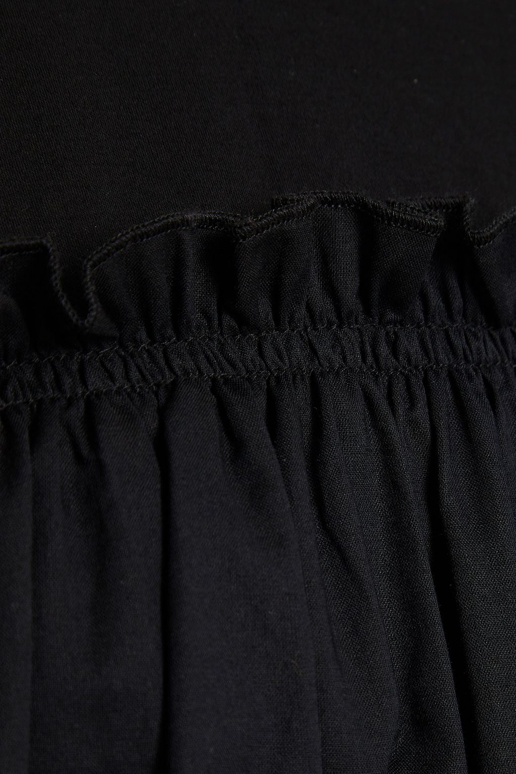 ATM ANTHONY THOMAS MELILLO Mousseline-paneled ruffle-trimmed cotton-jersey mini dress
