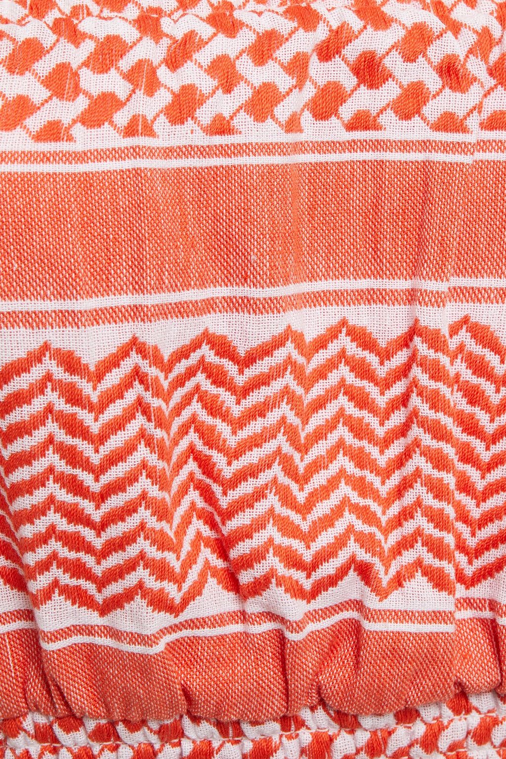 SUMMERY COPENHAGEN Priscilla cropped shirred cotton-jacquard halterneck top