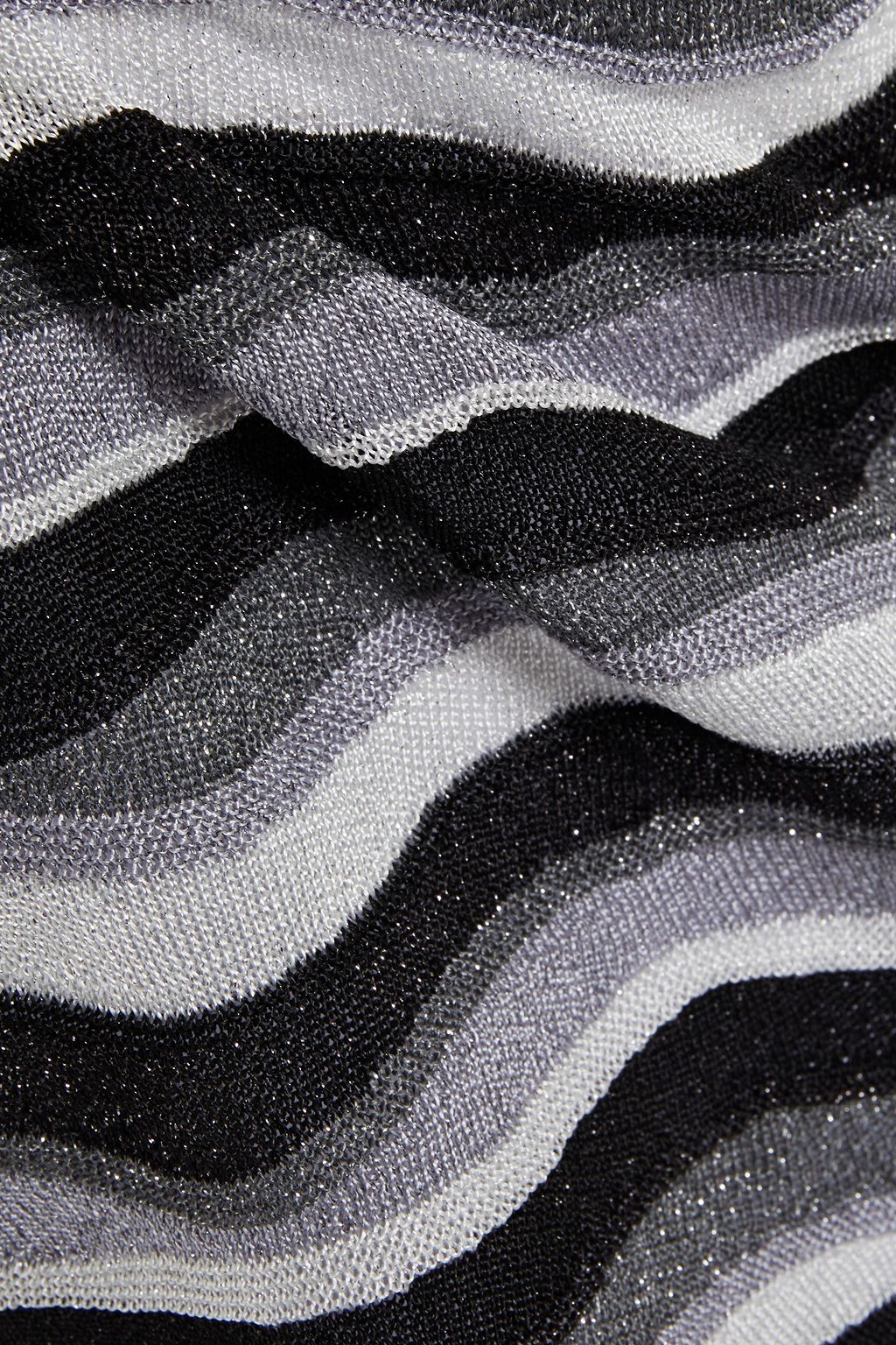 PUCCI Metallic striped stretch-knit turtleneck sweater