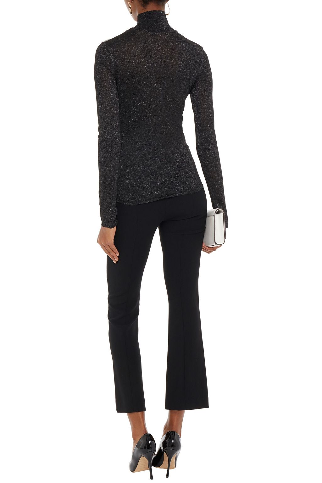PUCCI Metallic striped stretch-knit turtleneck sweater