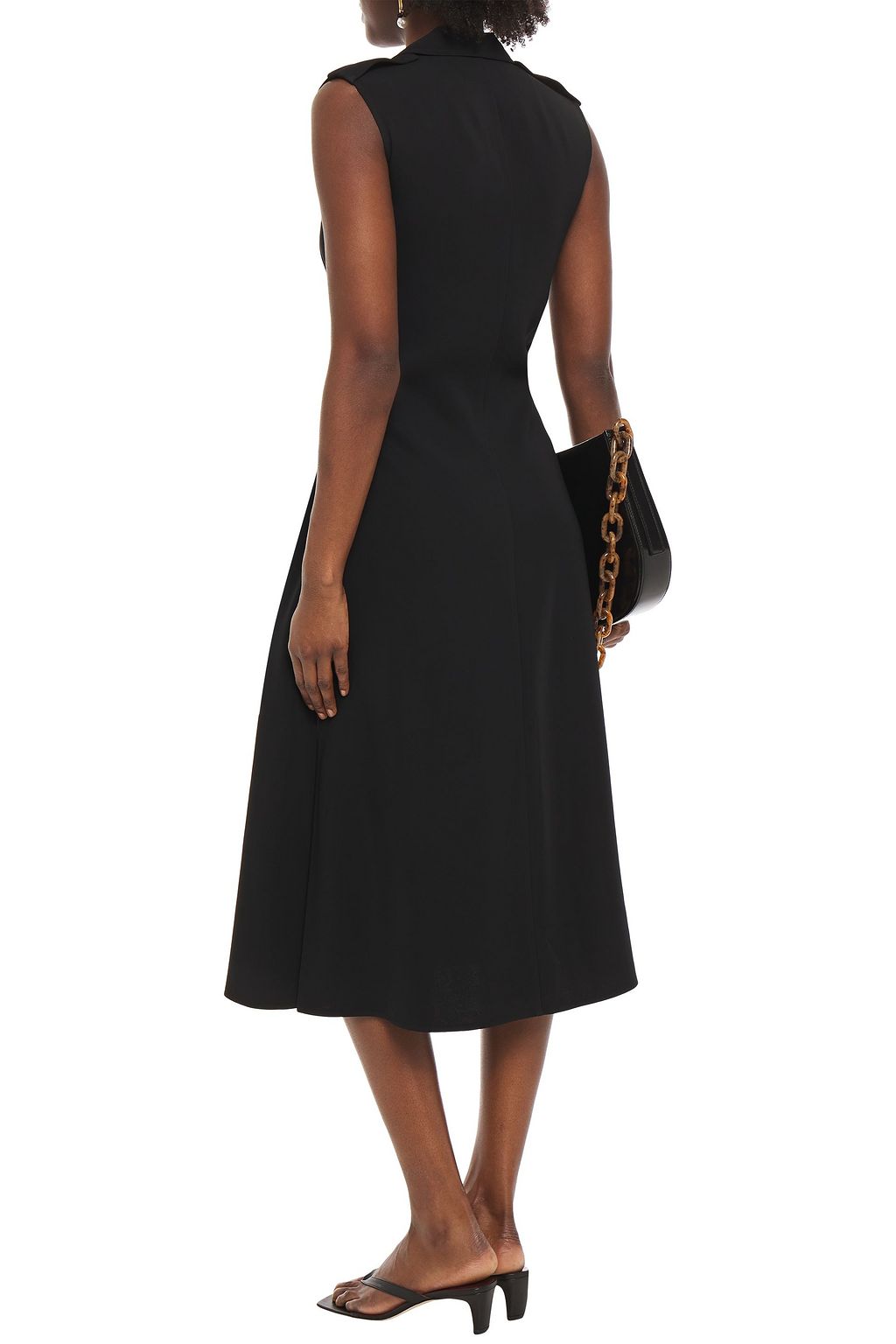 VICTORIA BECKHAM Belted crepe midi dress