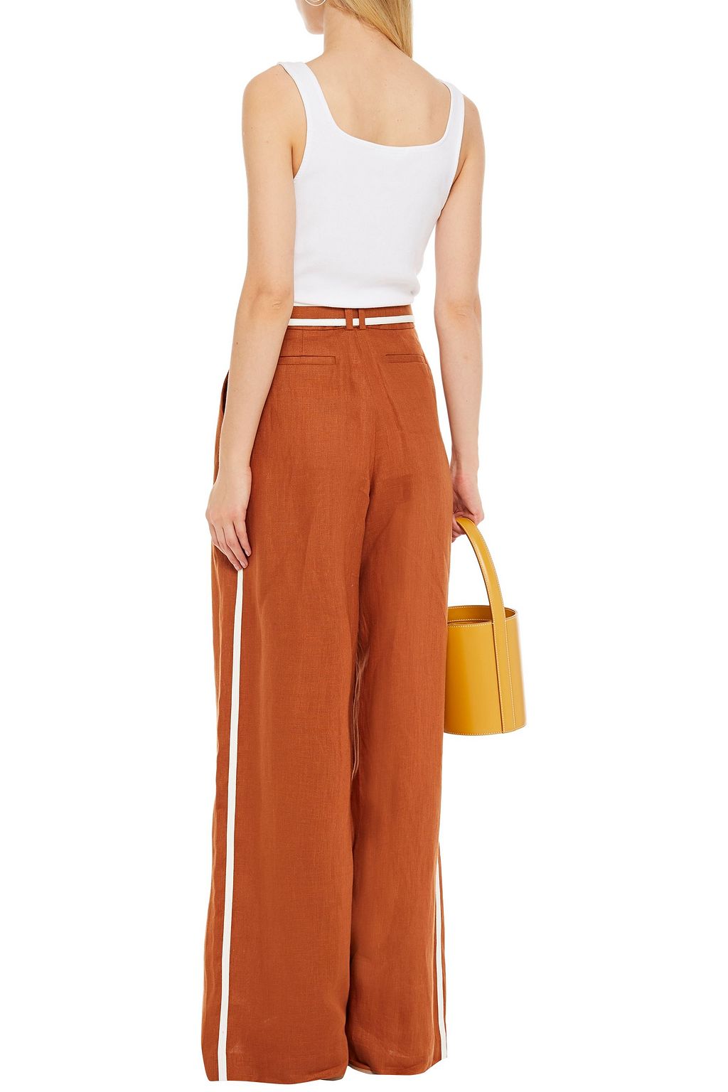 ZIMMERMANN Super Eight pleated linen wide-leg pants