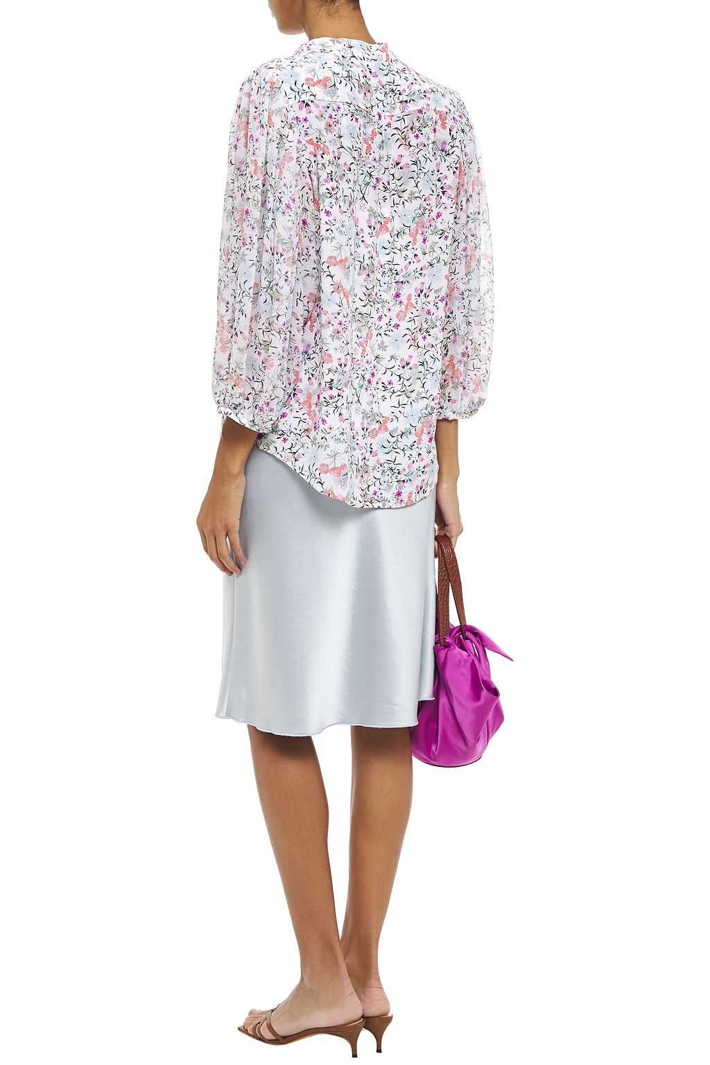 SALONI Chloe floral-print silk crepe de chine blouse