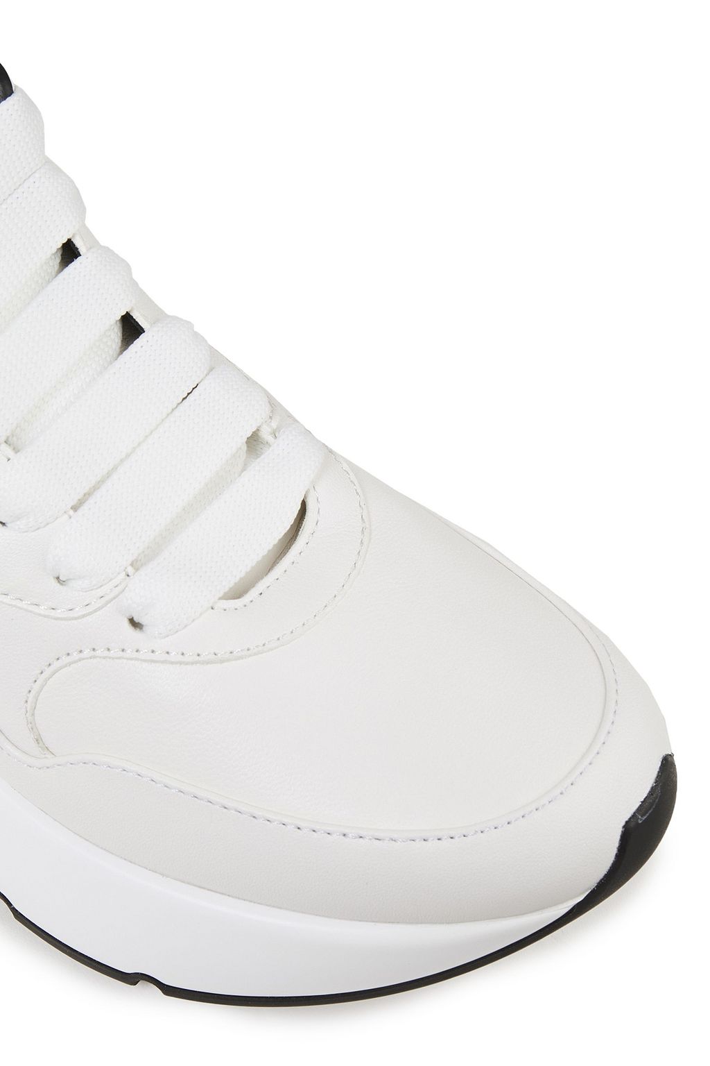MCQUEEN Oversized Runner embellished two-tone leather sneakers