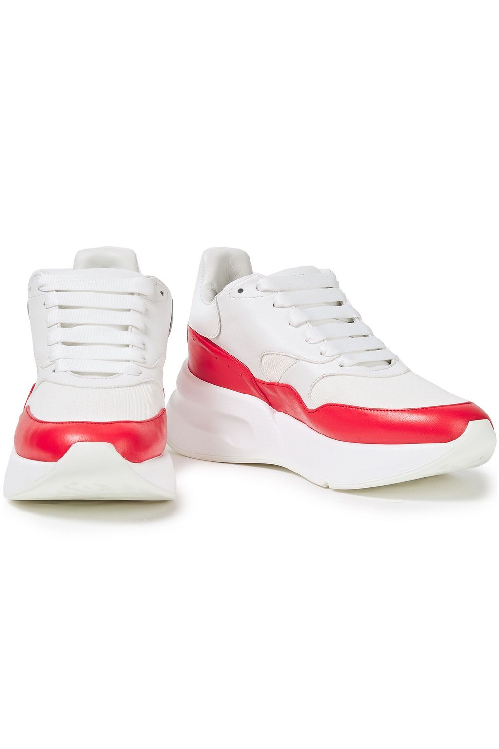MCQUEEN Joey Larry leather and jersey sneakers