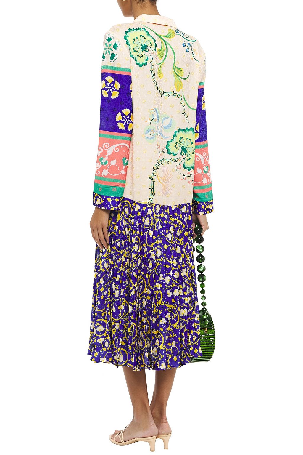 SALONI Sonia printed floral-jacquard midi dress