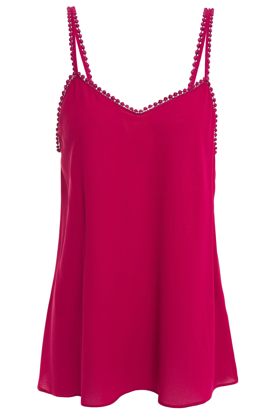 Alexander Mcqueen Woman Picot-trimmed Silk Camisole Fuchsia Size 40