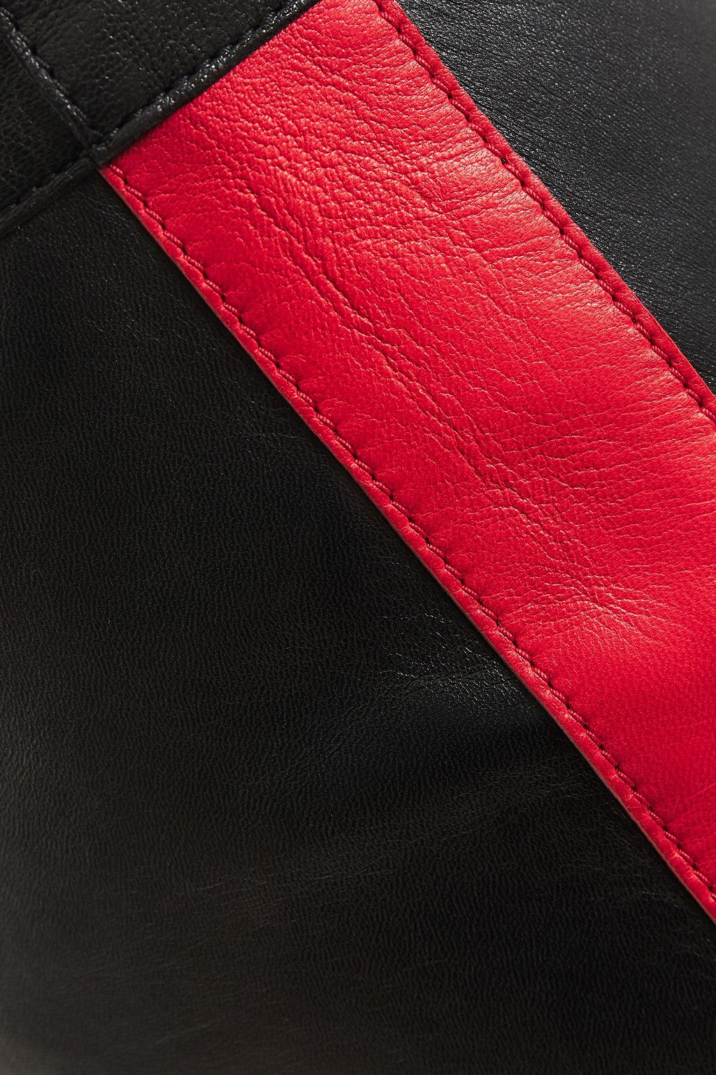 MCQUEEN Striped leather kick-flare pants
