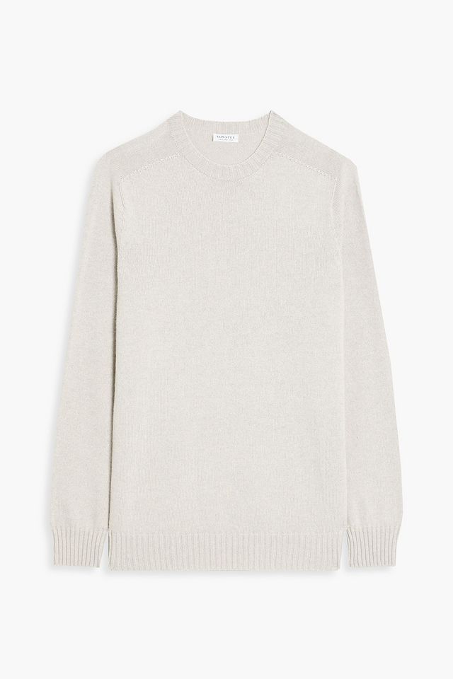 Mélange cashmere and cotton-blend sweater