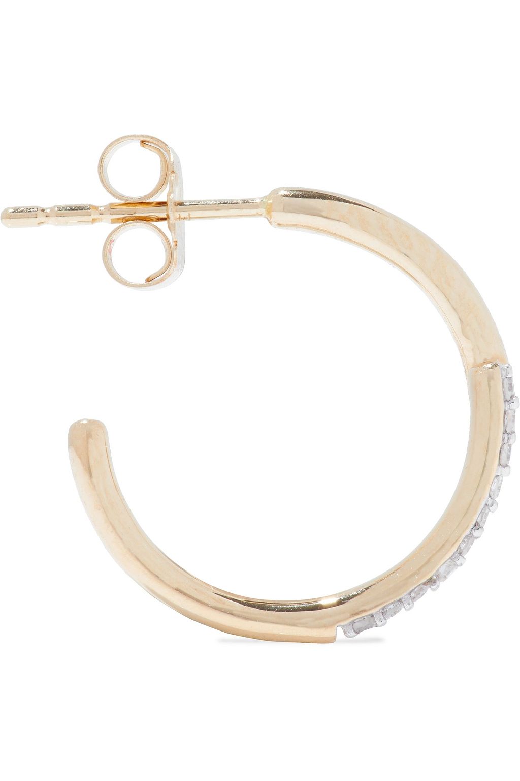 ADINA REYTER 14-karat gold diamond hoop earrings