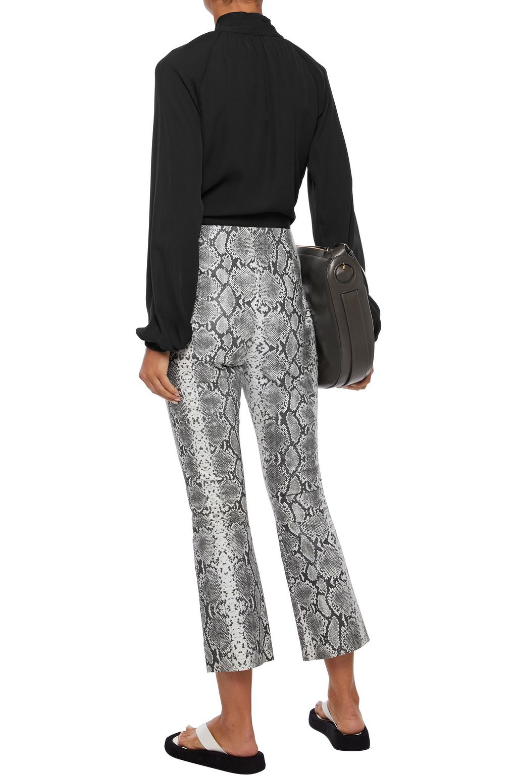 THEORY Pussy-bow silk crepe de chine blouse