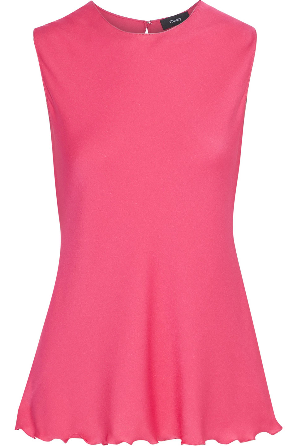 Ruffle-trimmed silk-blend crepe de chine tank