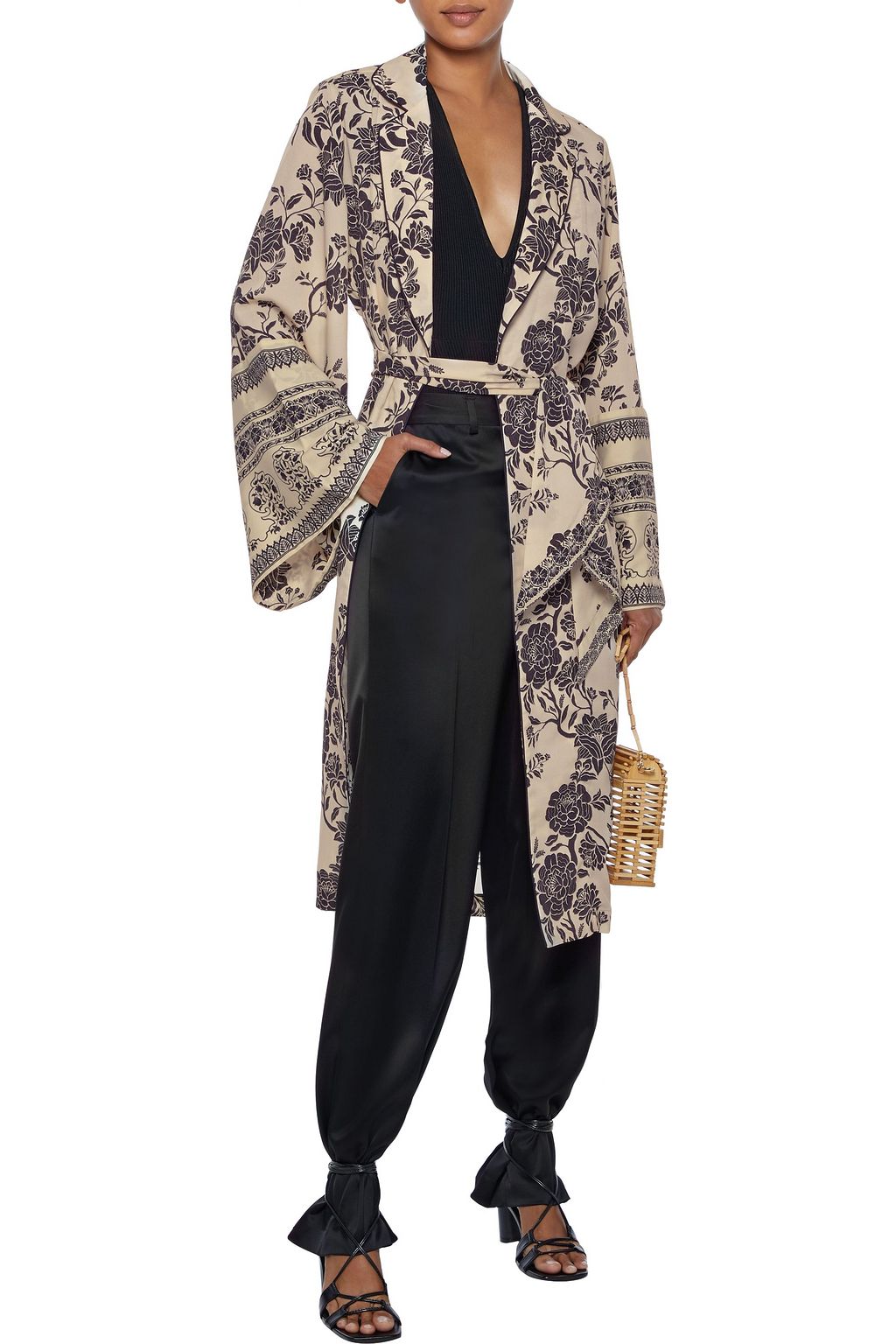 JOHANNA ORTIZ Two Seasons floral-print crepe kimono