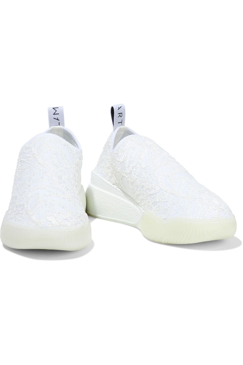 STELLA MCCARTNEY Corded lace and neoprene slip-on sneakers