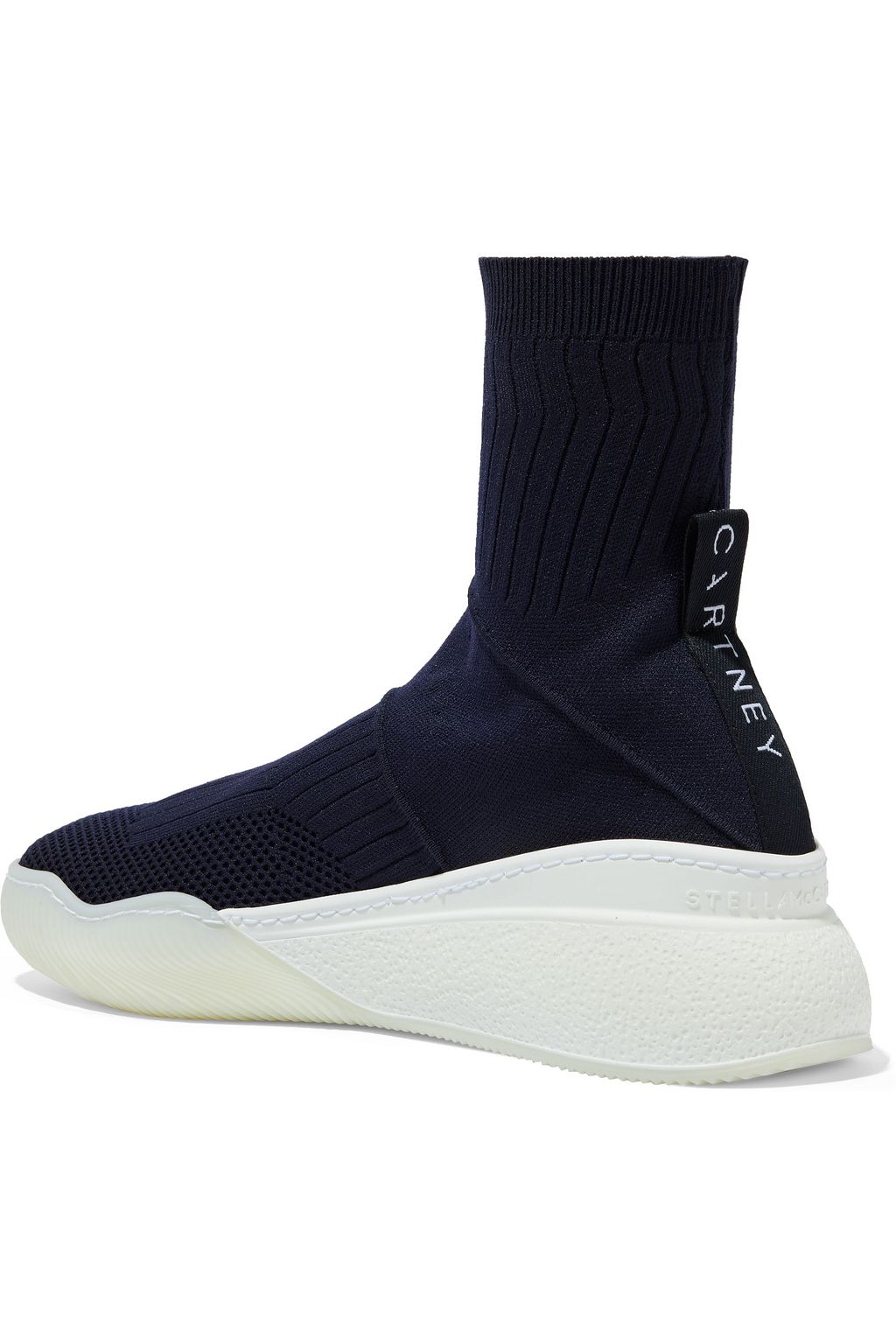 STELLA MCCARTNEY Loop stretch-knit high-top sneakers