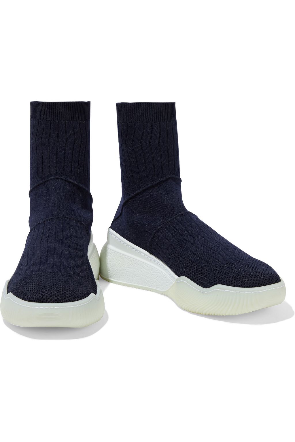 STELLA MCCARTNEY Loop stretch-knit high-top sneakers