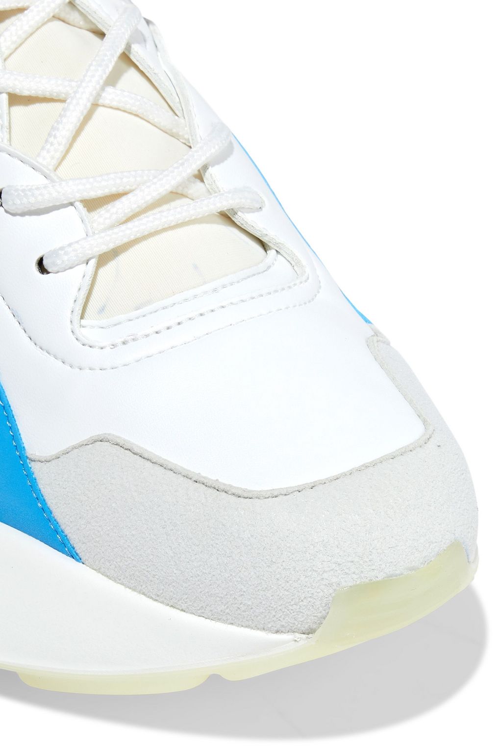 STELLA MCCARTNEY Eclypse neoprene, faux leather and suede exaggerated-sole sneakers