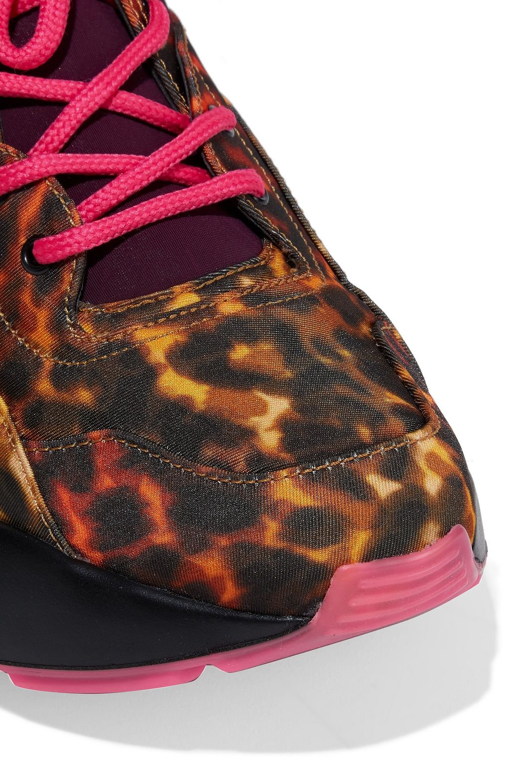 STELLA MCCARTNEY Eclypse leopard-print twill and neoprene exaggerated-sole sneakers