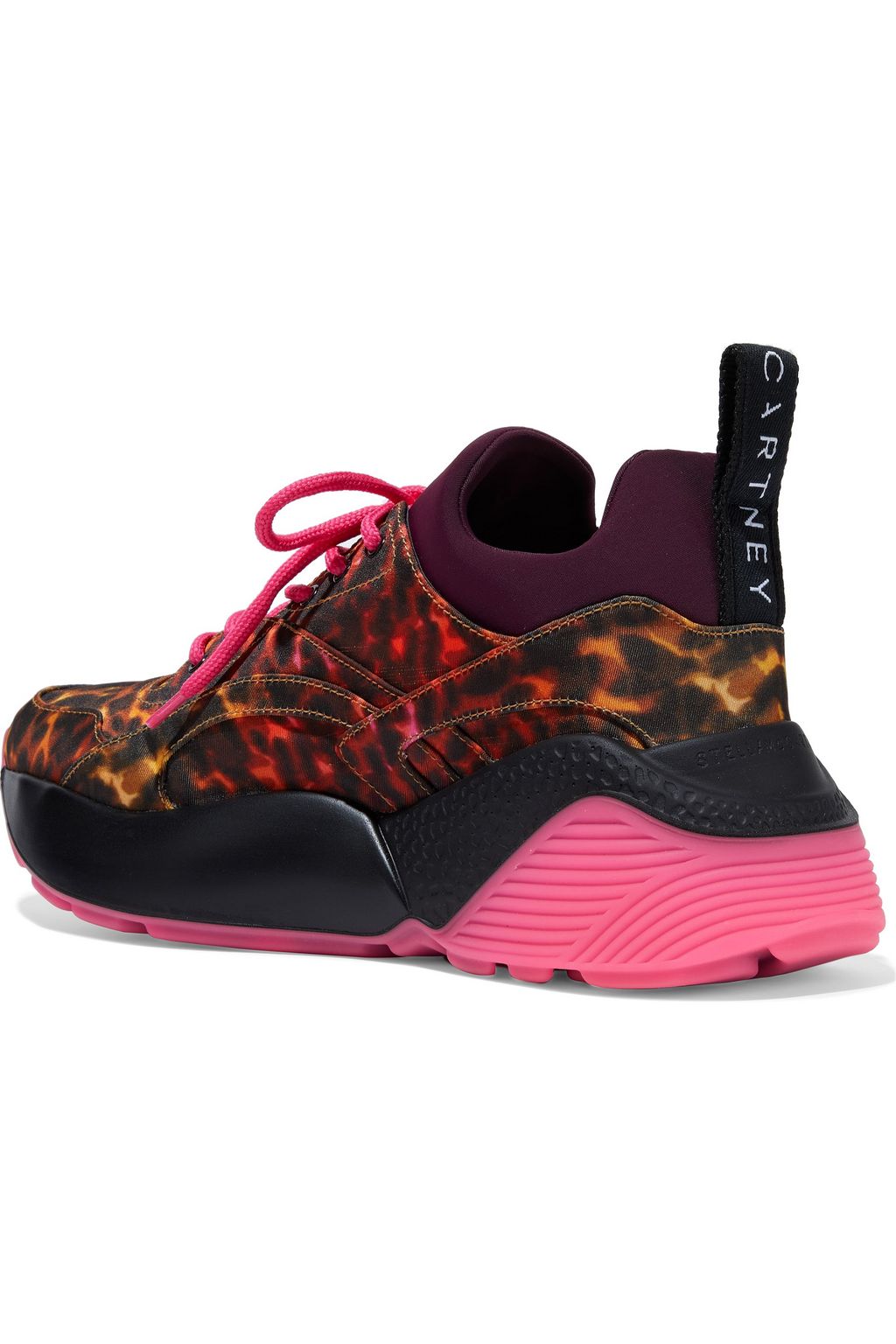 STELLA MCCARTNEY Eclypse leopard-print twill and neoprene exaggerated-sole sneakers