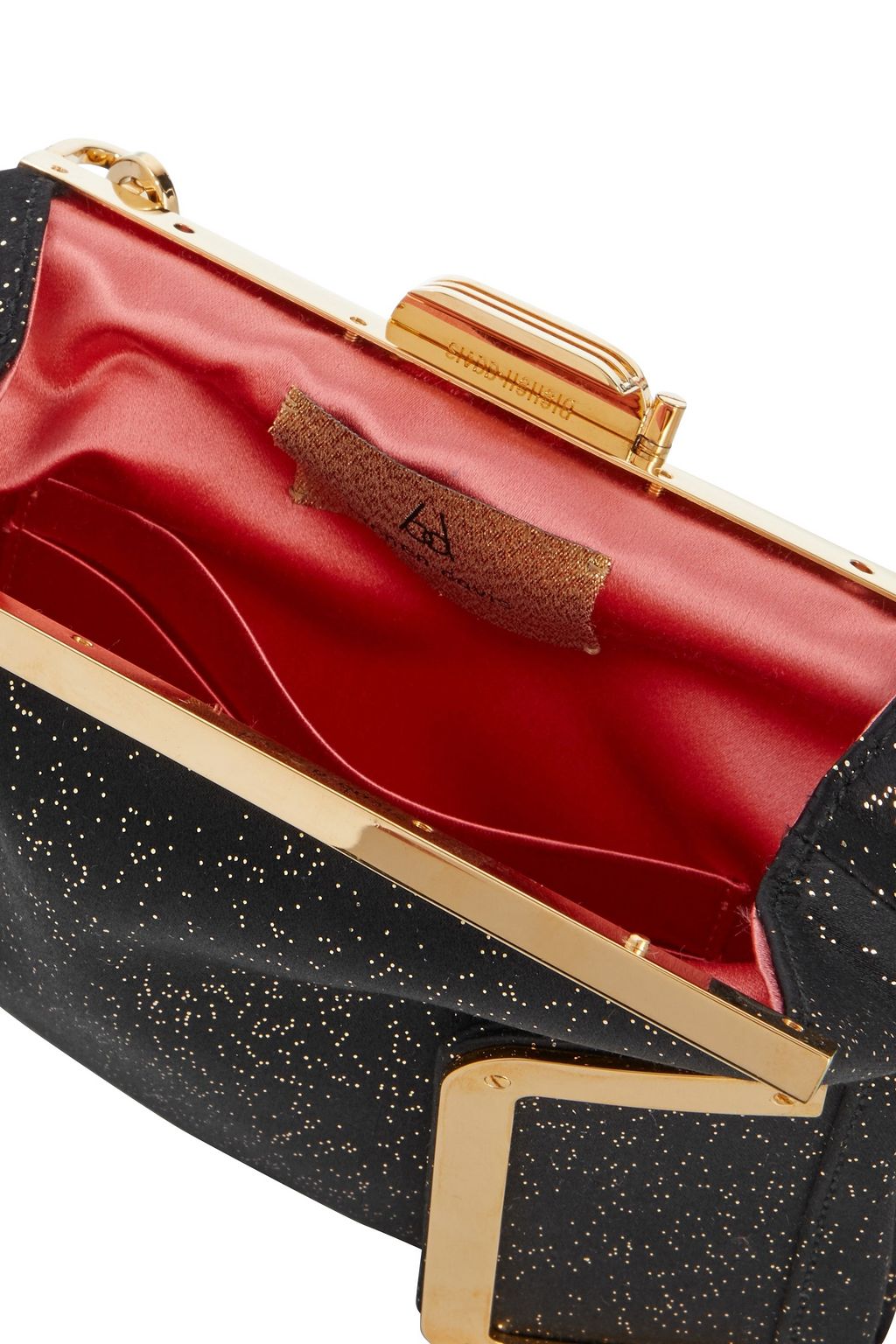BIENEN DAVIS 5am glittered satin clutch