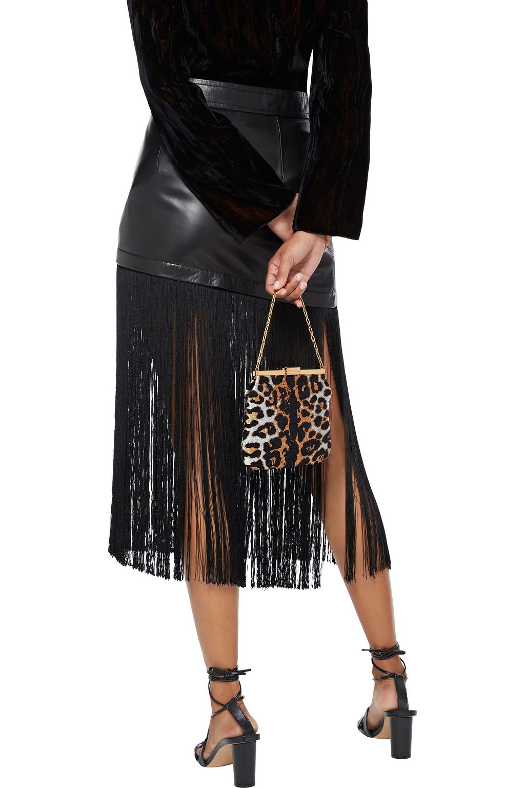 BIENEN DAVIS 5am metallic leopard-jacquard clutch