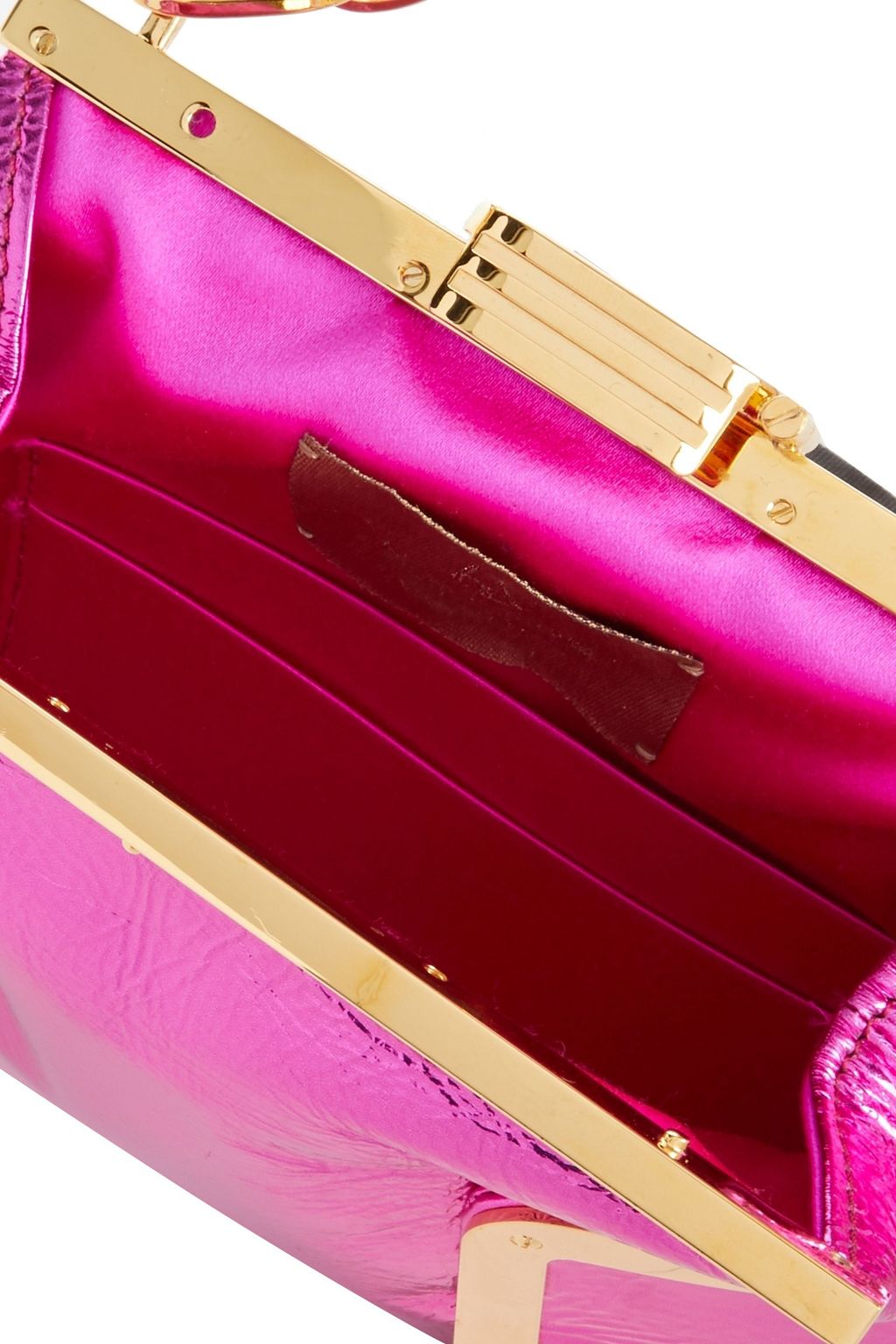 BIENEN DAVIS 5am metallic cracked-leather clutch