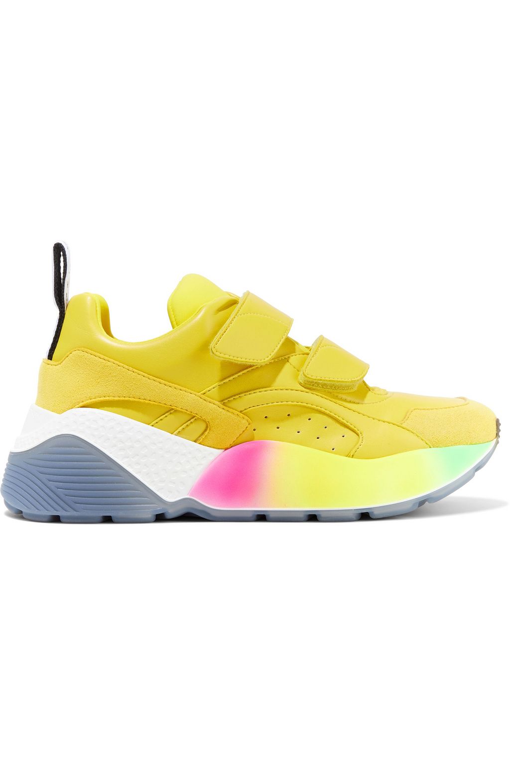 STELLA MCCARTNEY Eclypse neon neoprene faux leather and suede