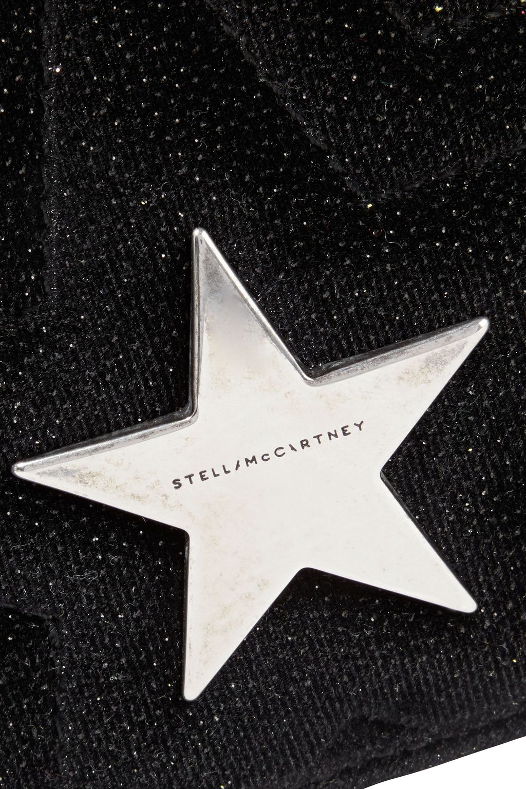 STELLA MCCARTNEY Stella Star quilted glittered velvet shoulder bag