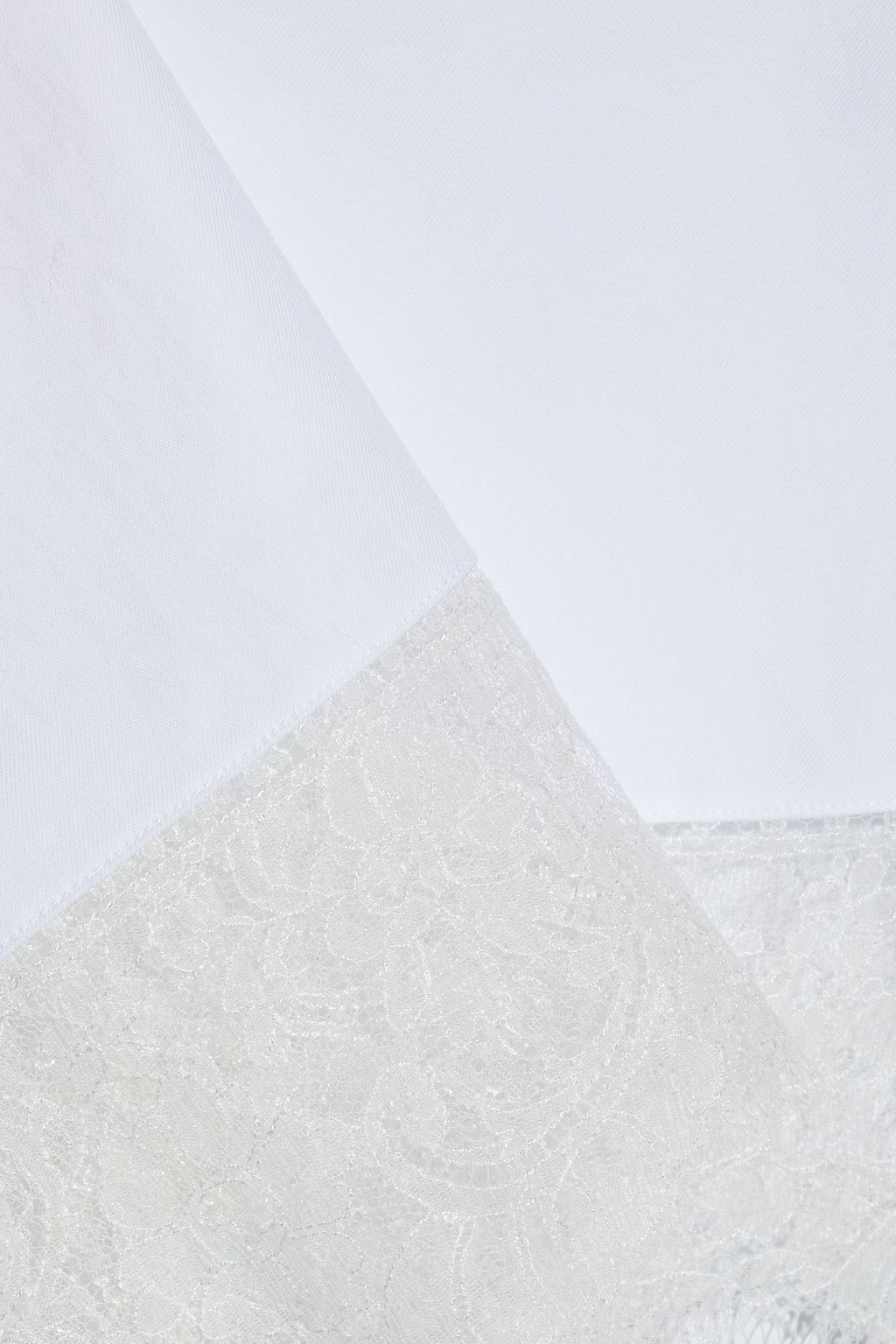 KHAITE Carrie Chantilly lace-trimmed cotton-poplin camisole
