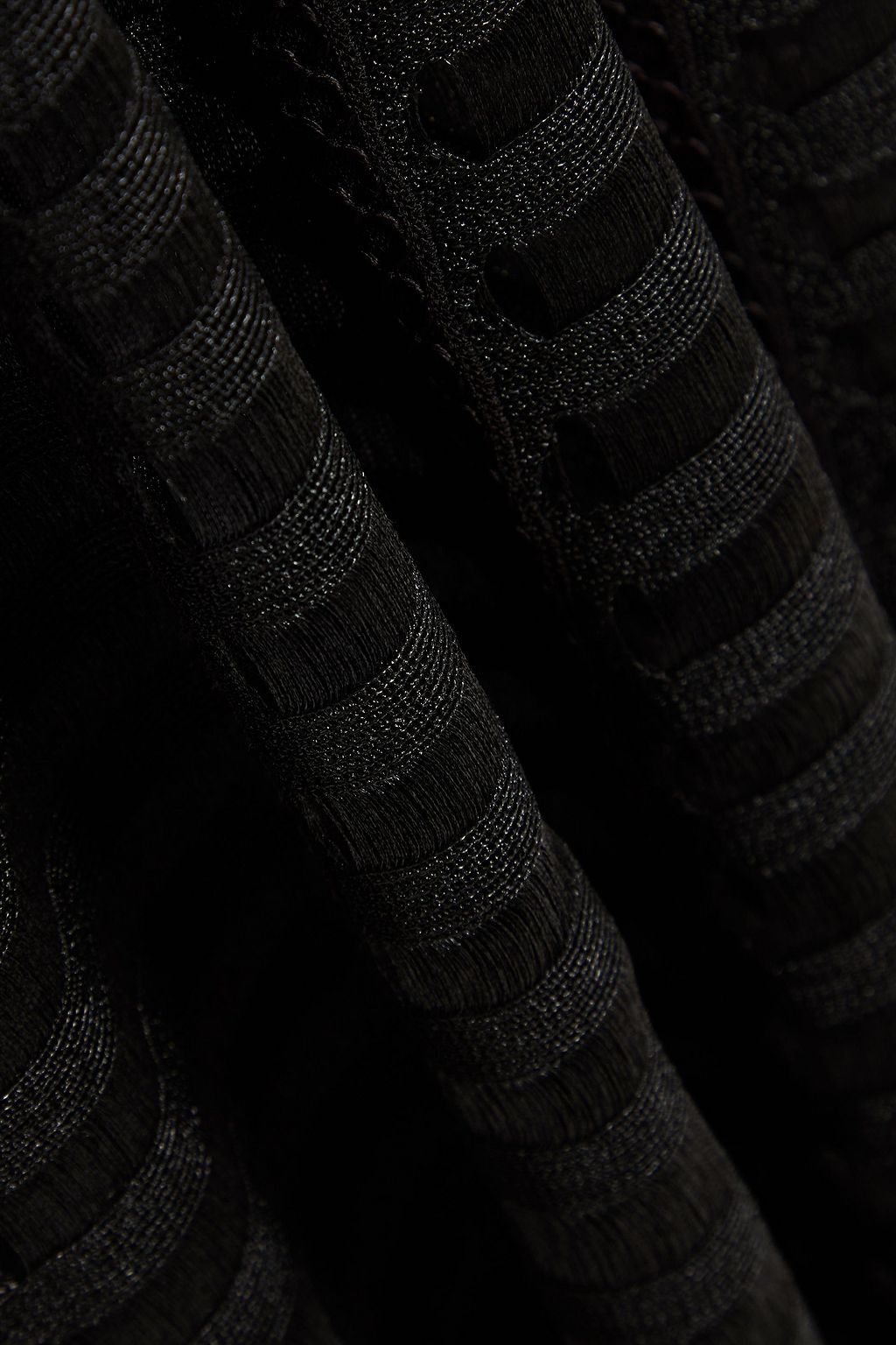 MCQUEEN Embroidered open-knit mini dress