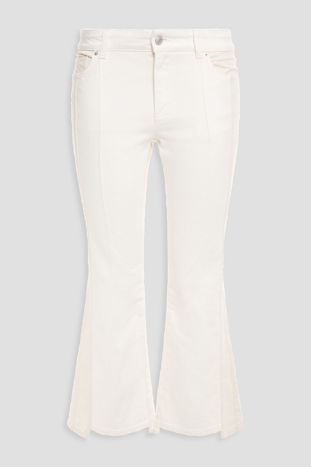 kick flare white jeans