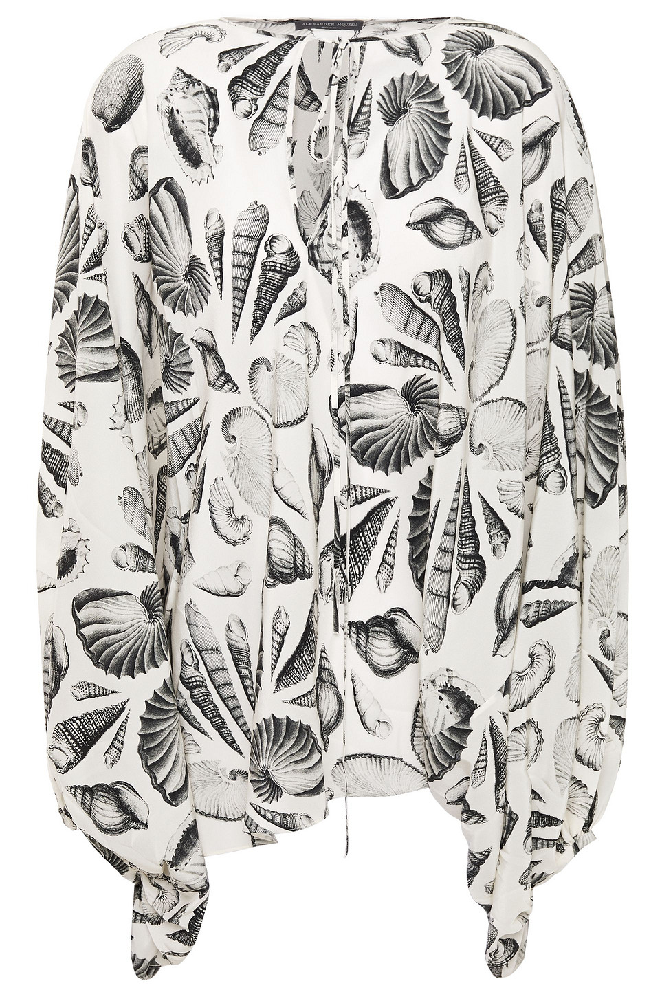 Alexander Mcqueen Woman Printed Silk Crepe De Chine Blouse Ivory Size 40