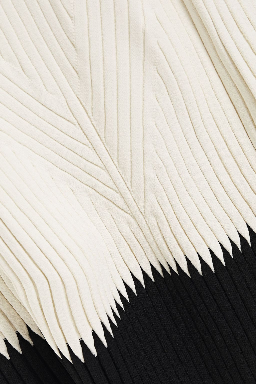 MCQUEEN Two-tone ribbed-knit midi skirt