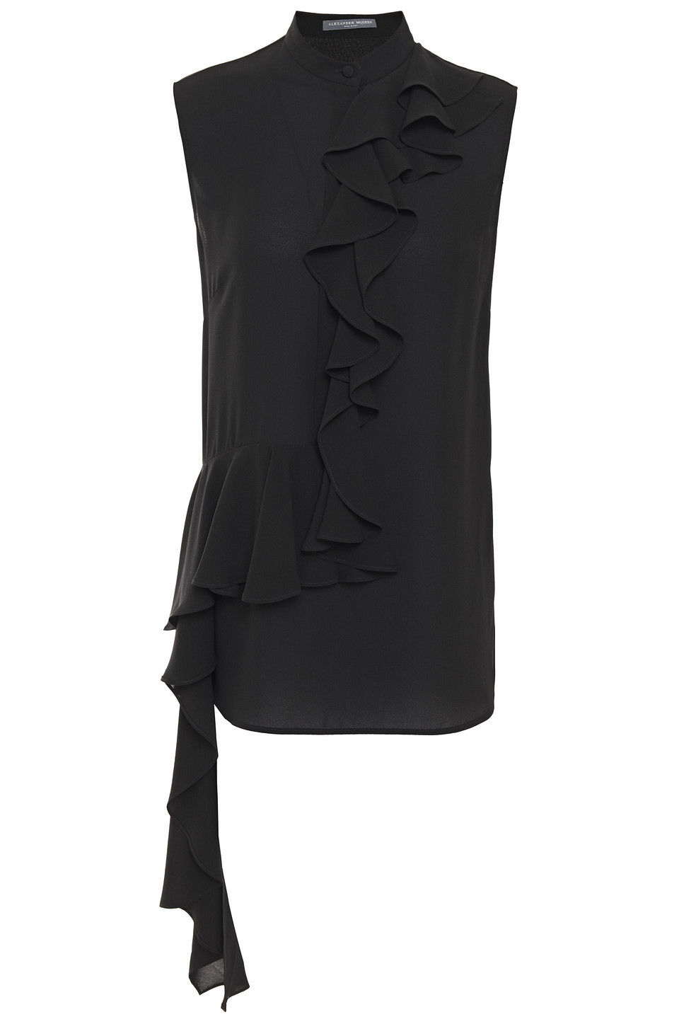 Alexander Mcqueen Woman Draped Silk Crepe De Chine Top Black Size 38