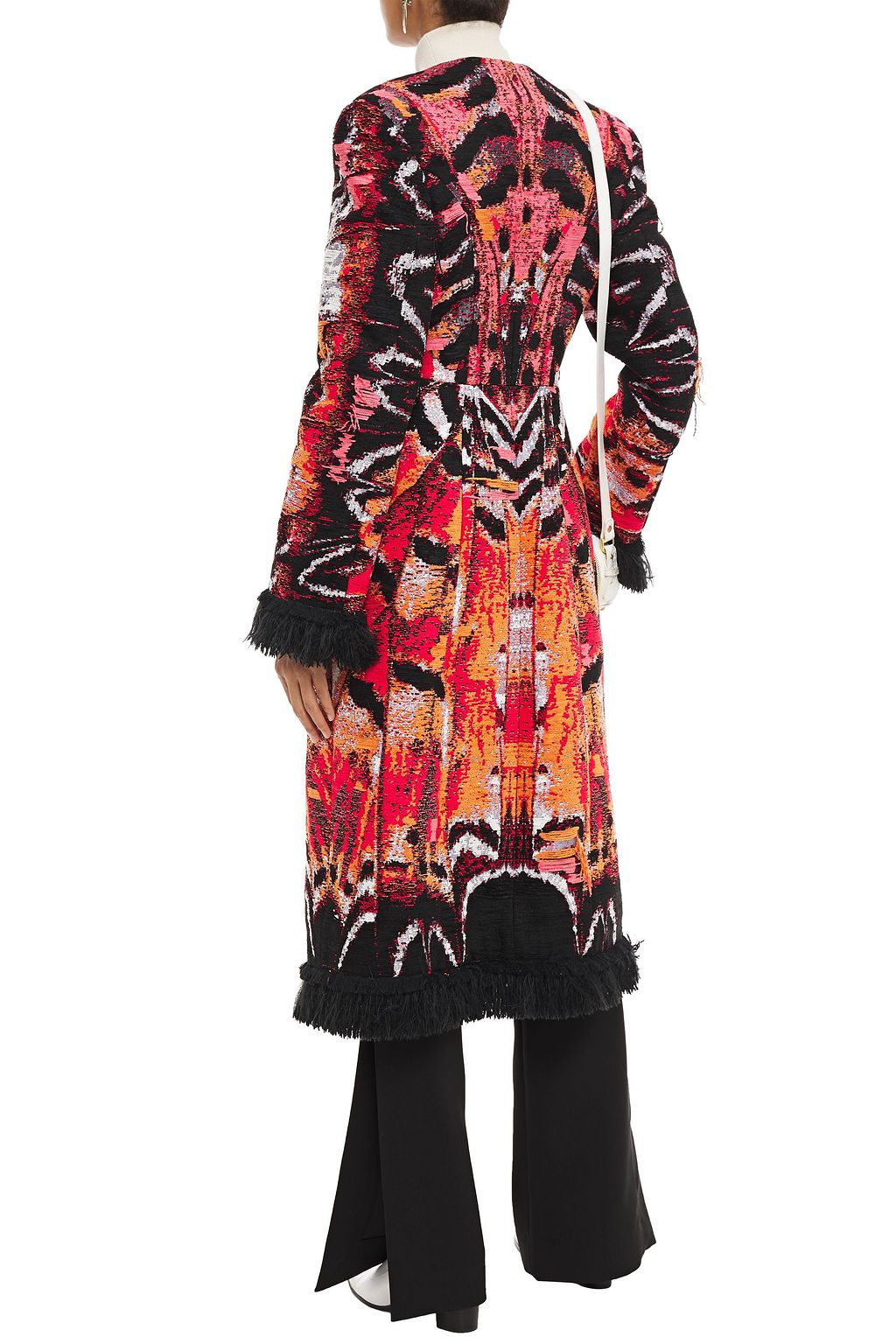 MCQUEEN Frayed jacquard coat