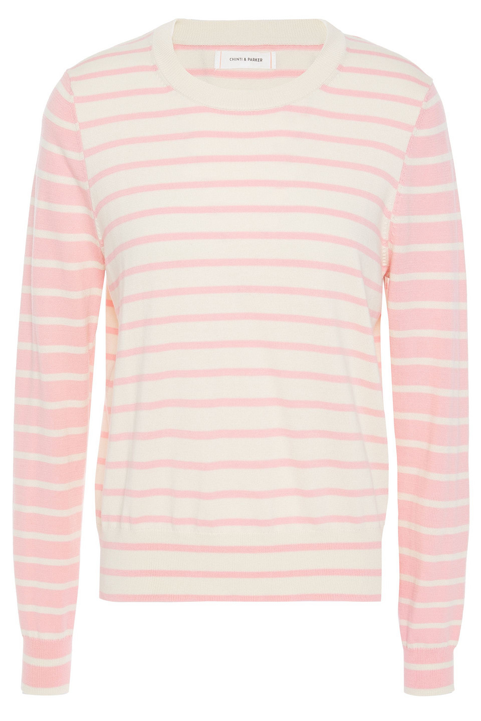 Chinti & Parker Woman Striped Cotton Sweater Baby Pink Size S