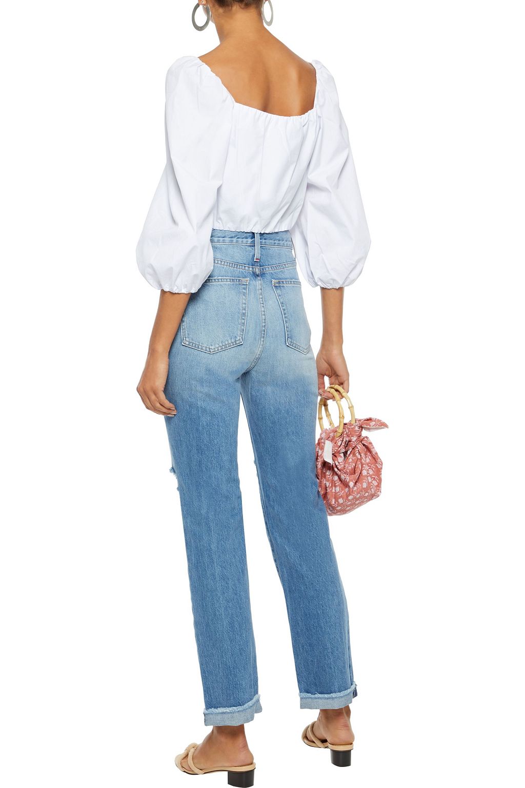 ALICE + OLIVIA Alta cropped cotton-poplin top