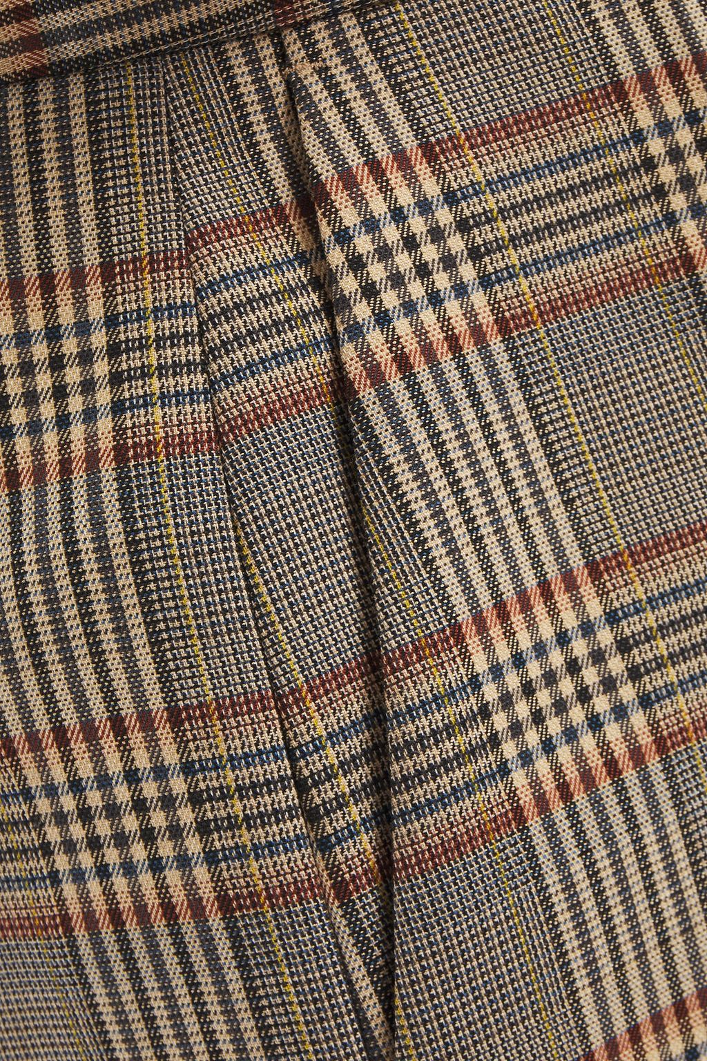 SANDRO Stainy cropped checked woven tapered pants