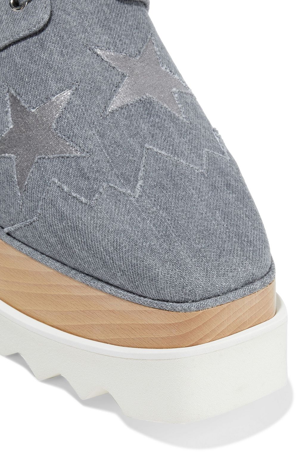 STELLA MCCARTNEY Elyse cutout denim platform brogues