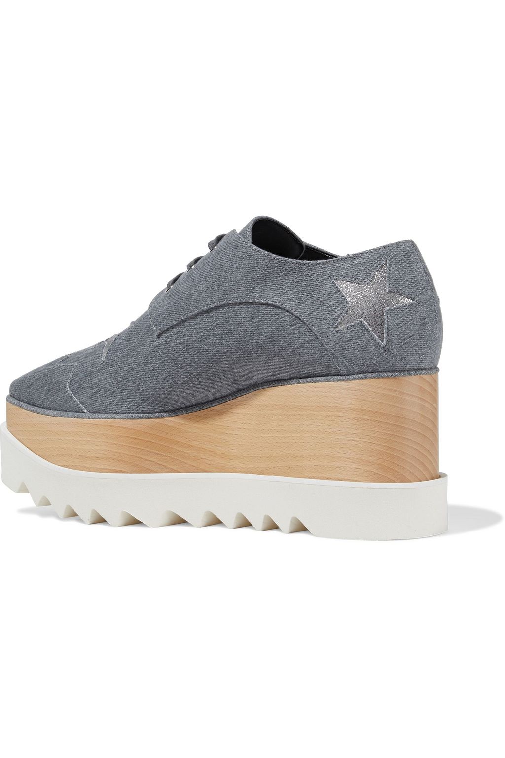 STELLA MCCARTNEY Elyse cutout denim platform brogues