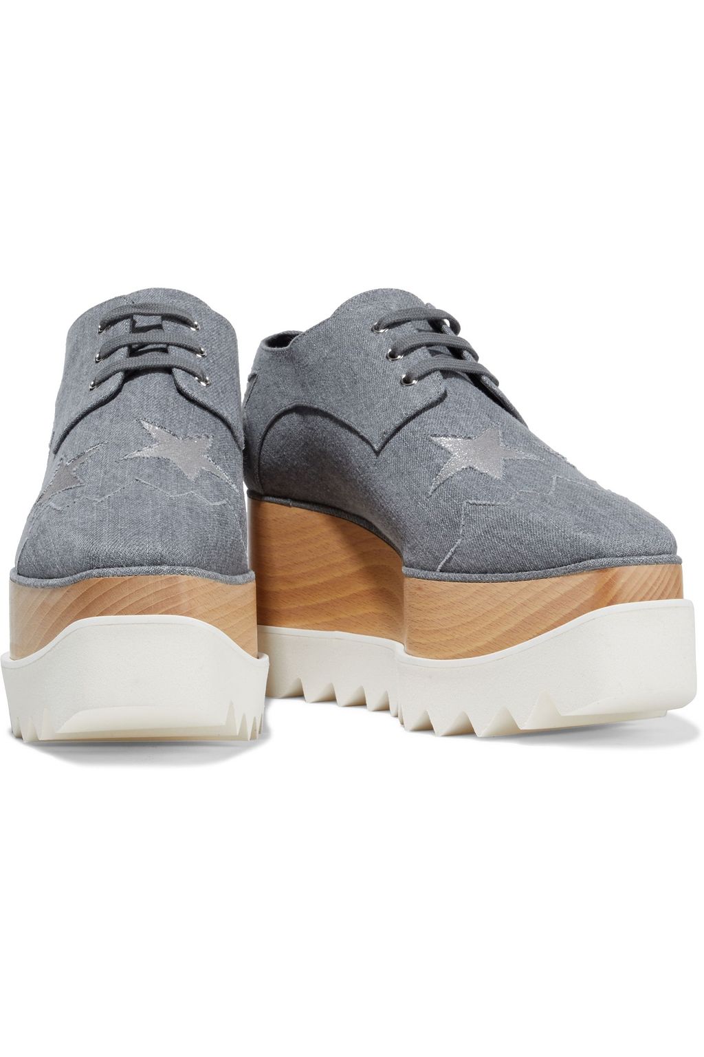 STELLA MCCARTNEY Elyse cutout denim platform brogues