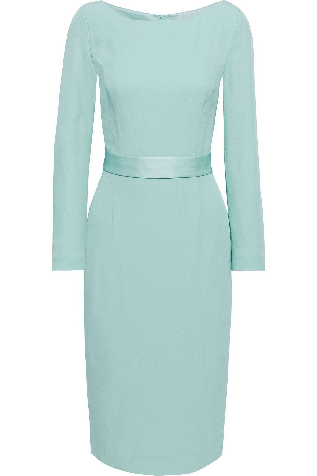 mint one shoulder draped midi dress