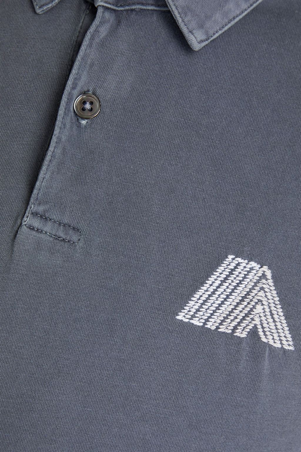 JAMES PERSE Embroidered Supima cotton-jersey polo shirt